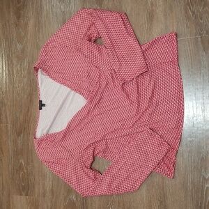 (L) Talbots Patterned Wrap Style Top Business Casual Dorm Ready Bohemian